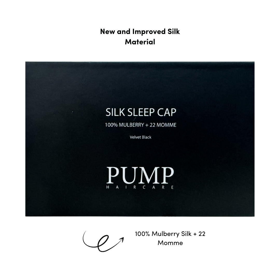 Pump Mulberry Silk Sleep Cap Black 22 Momme *includes box*